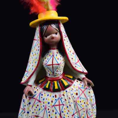 "Woman with headdress and costume"