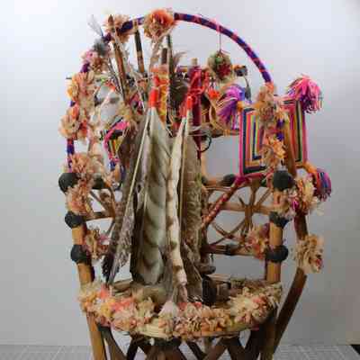 Miniature Uwene Ceremonial Chair, Wixarika