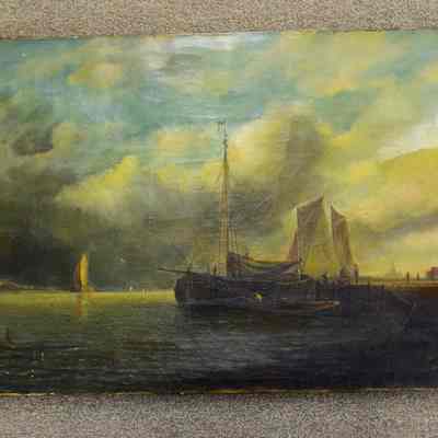 Harbor Scene; Marine Painting
