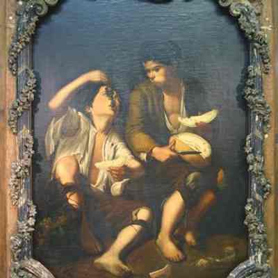 copy, Two Boys Eating Melons and Grapes