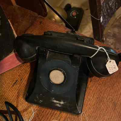 Black rotary phone