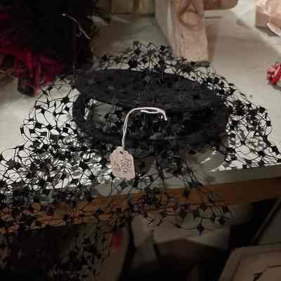 Black Bonnet with Netting