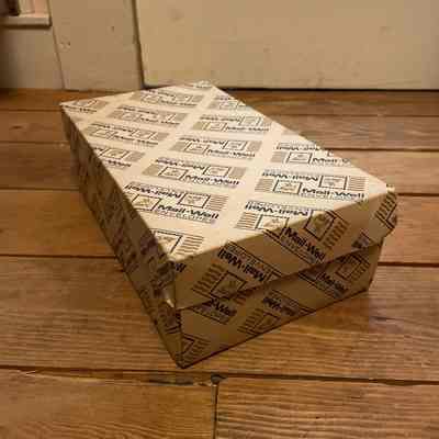 Tan patterned shoe box