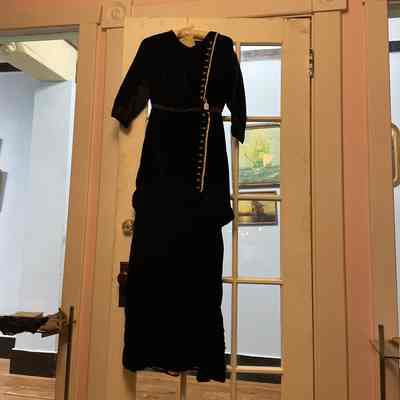 Black velvet dress w/ gold button