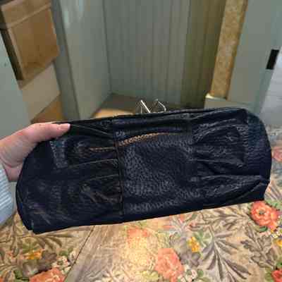 Blue Leather Clutch