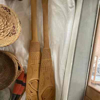 Two Small Cedar Paddles