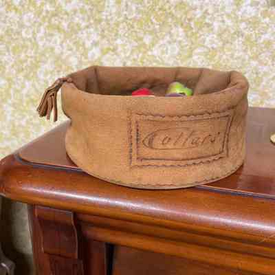 Deerskin collar pouch