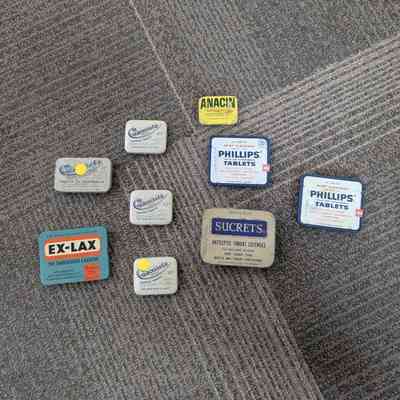 Various Assorted Drugstore Tins