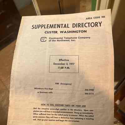 Custer supplemental telephone directory-1977