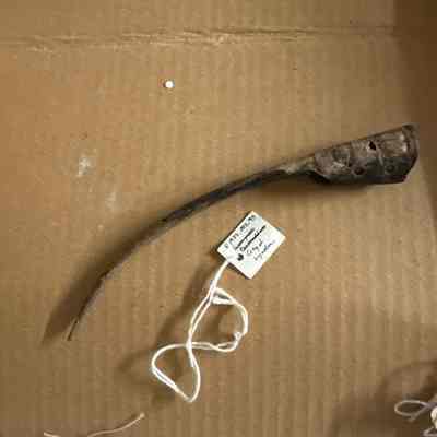 Carved horn ladle handle