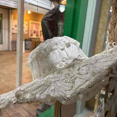 Wide Brim White Lace Hat