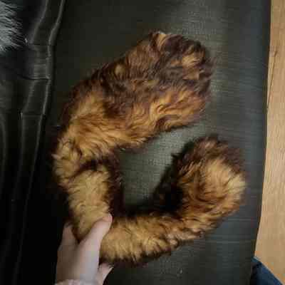 Brown fur collar