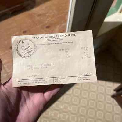 Farmers mutual teleph bill - 1954