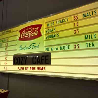 Coca-Cola Menu Sign