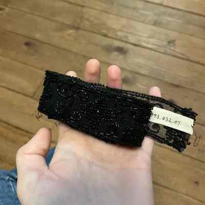 Black Bead Lace Strip