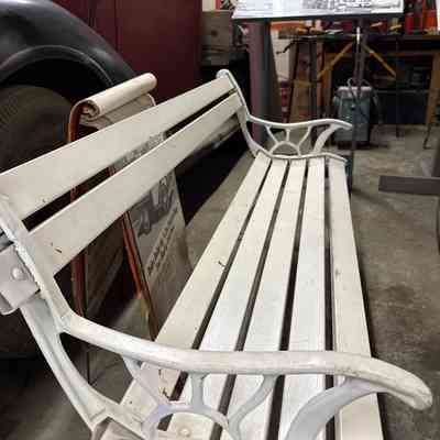 White Metal Bench