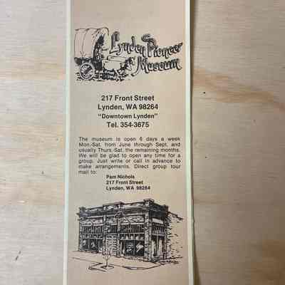 Lynden Pioneer Museum Pamphlet