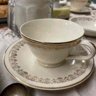 Gold & white teacup