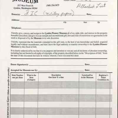 Military Papers (List Attached)