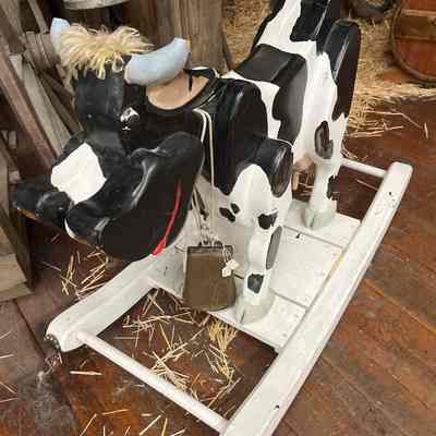 Handmade Wooden Hobby Cow