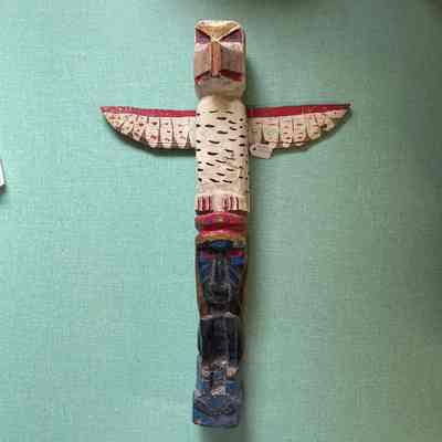 Painted totem pole