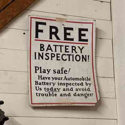 Free Battery Inspection Sign