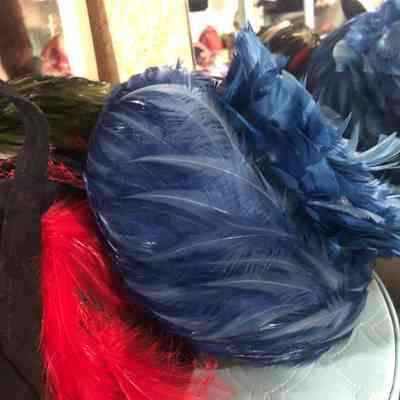 Blue Feathered Hat