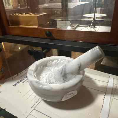 Marble mortar and pestle
