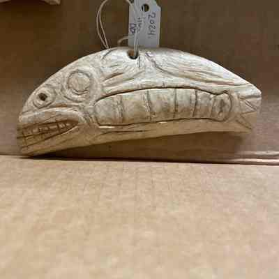 Carved Ivory fish pendant