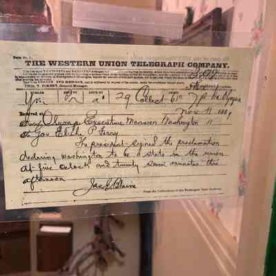 Telegram to Elisha Ferry - Nov 1889