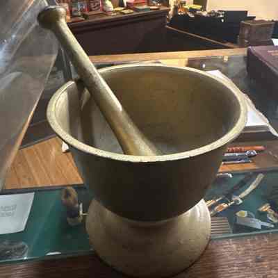 Brass mortar and pestle