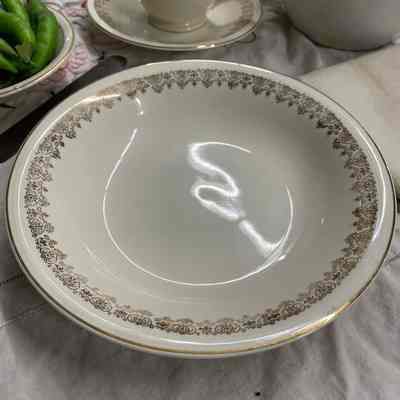 Gold & white deep plate