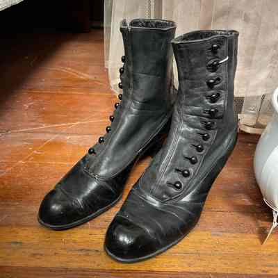 Black button up boots