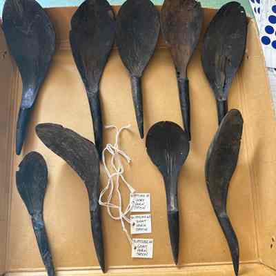 Carved goat horn spoons