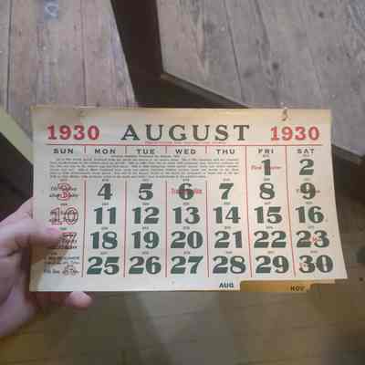 Calendar Pieces; 1930