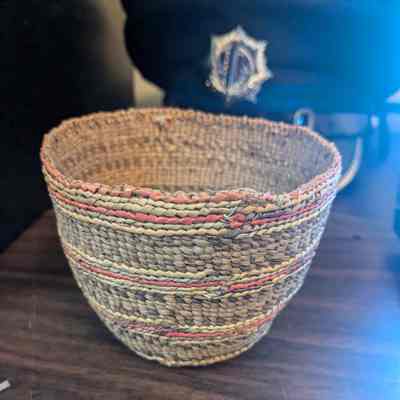 Indigenous Small Striped Basket