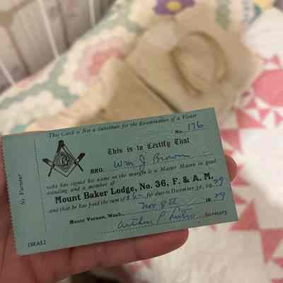 Lodge membership card