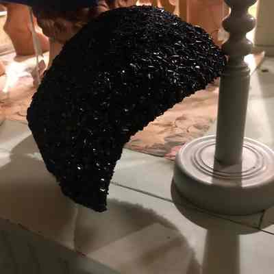 Black Beaded Hat