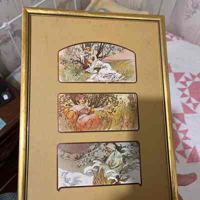 Gold frame three images