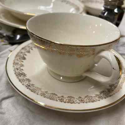 Gold & white teacup