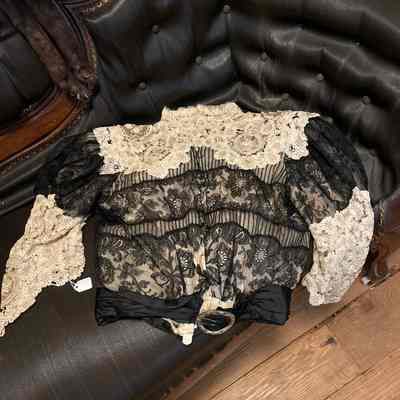 Black & white lace blouse