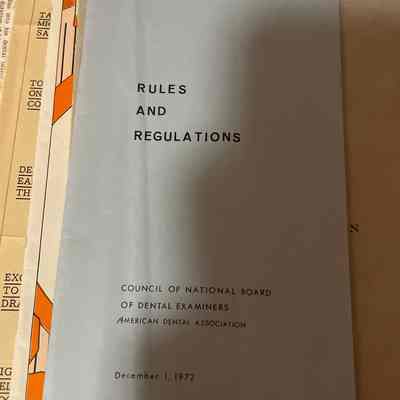 Dental Rules and Regulations Pamphlet