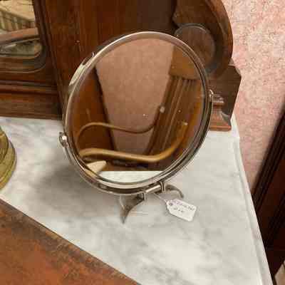 Small silver frame mirror