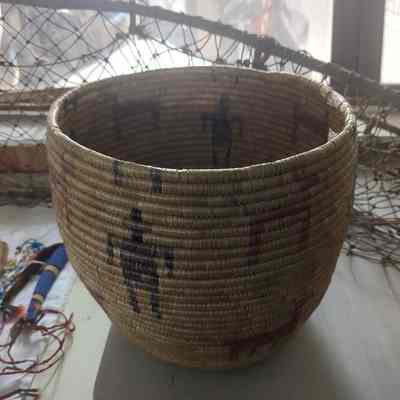 Indigenous Coiled Grass Reindeer Basket