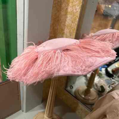 Pink Hat Feathered