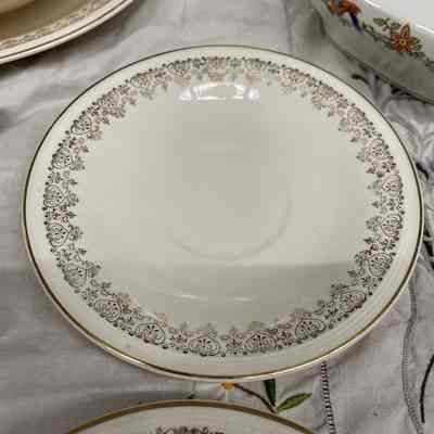 Gold & white teacup plate
