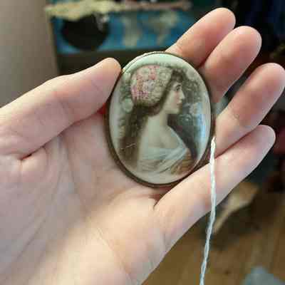 Ceramic Cameo Pin