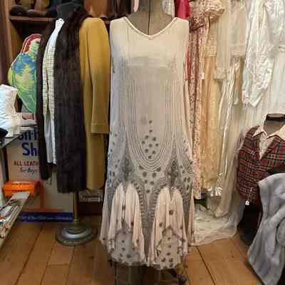 Taupe beaded dress