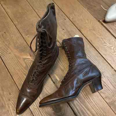 Brown lace up boots