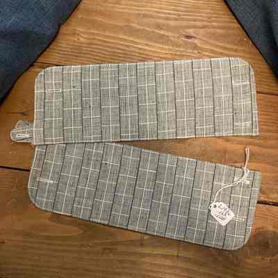 2 gray plaid collars